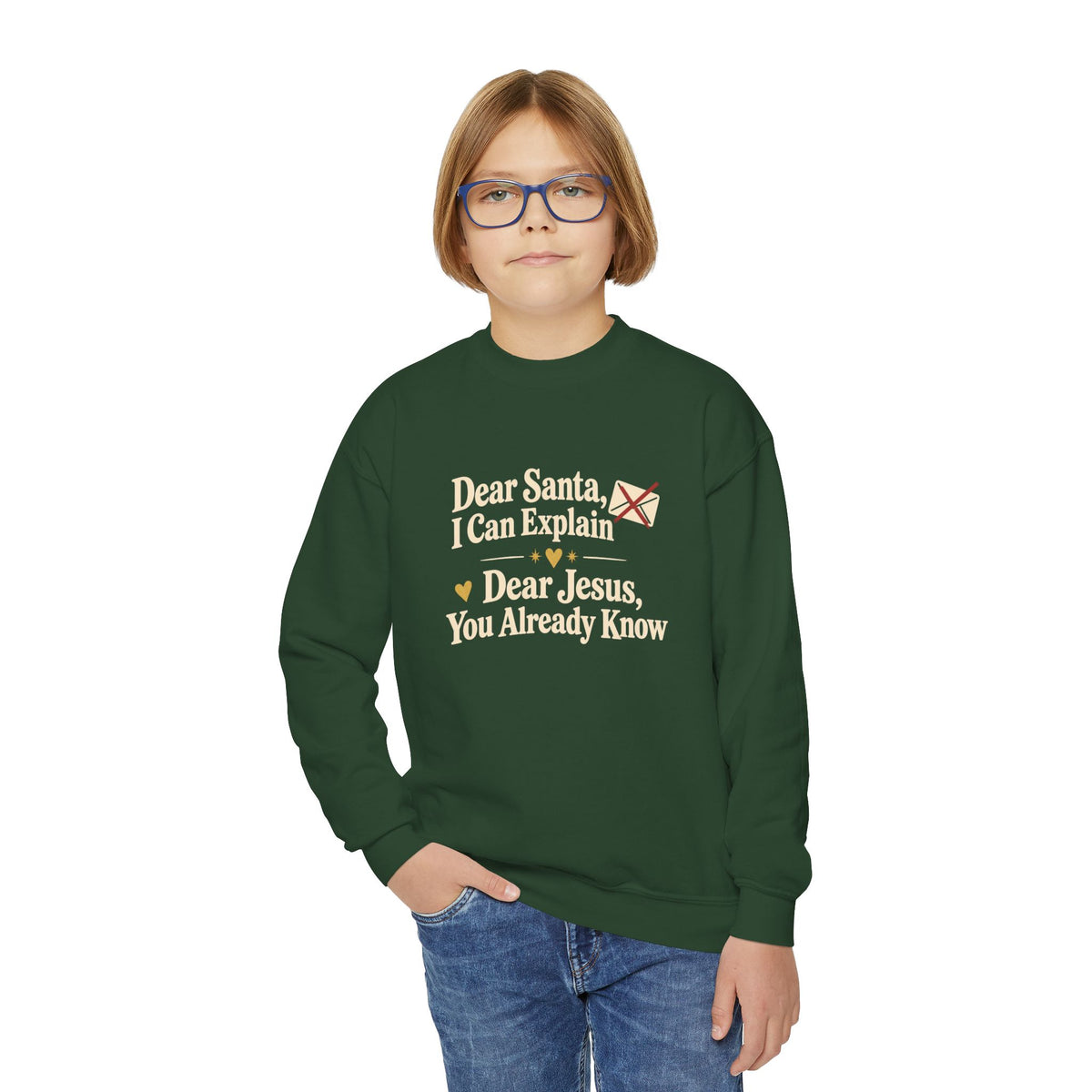 Youth Crewneck Sweatshirt Dear Jesus'