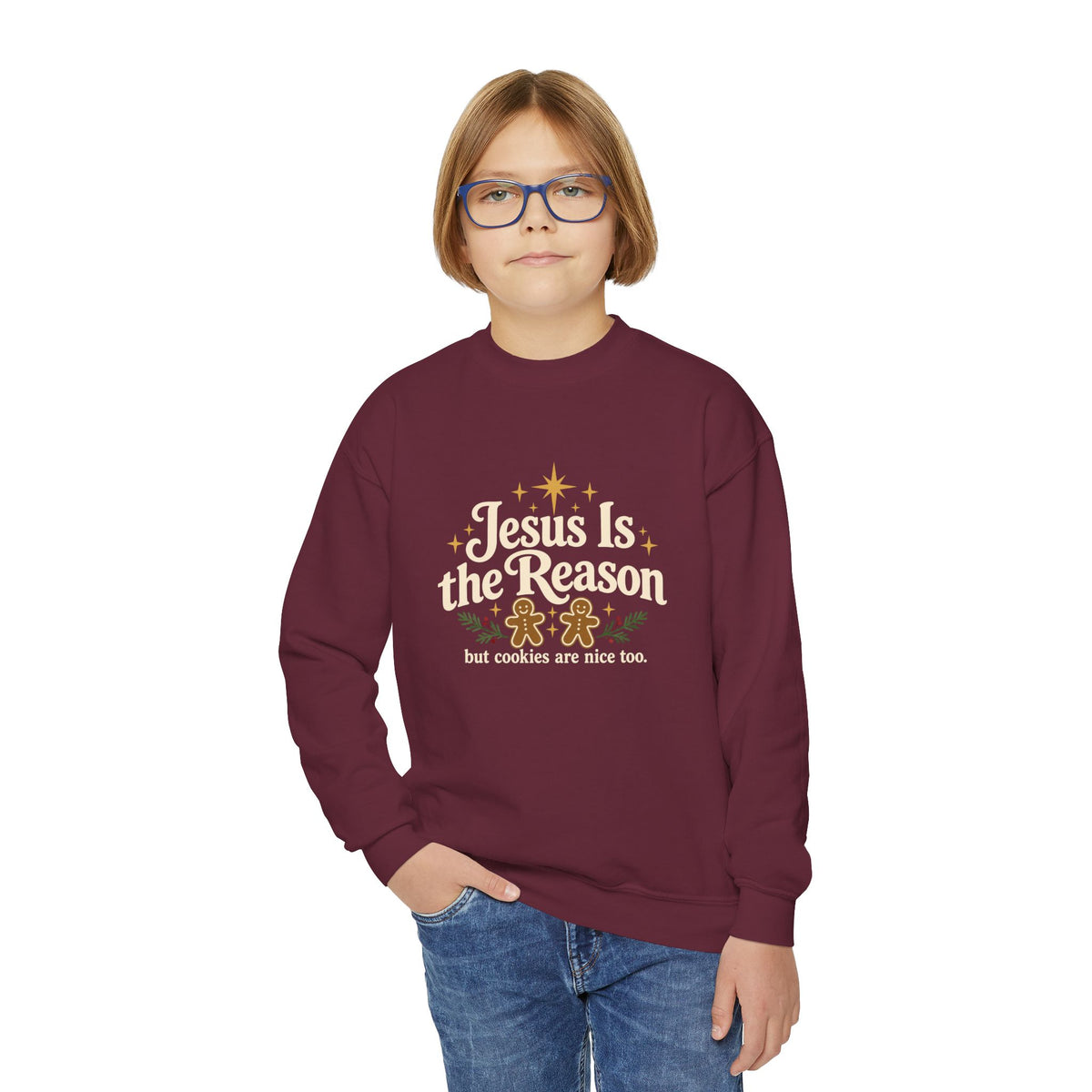 Youth Crewneck Jesus is the Reason'