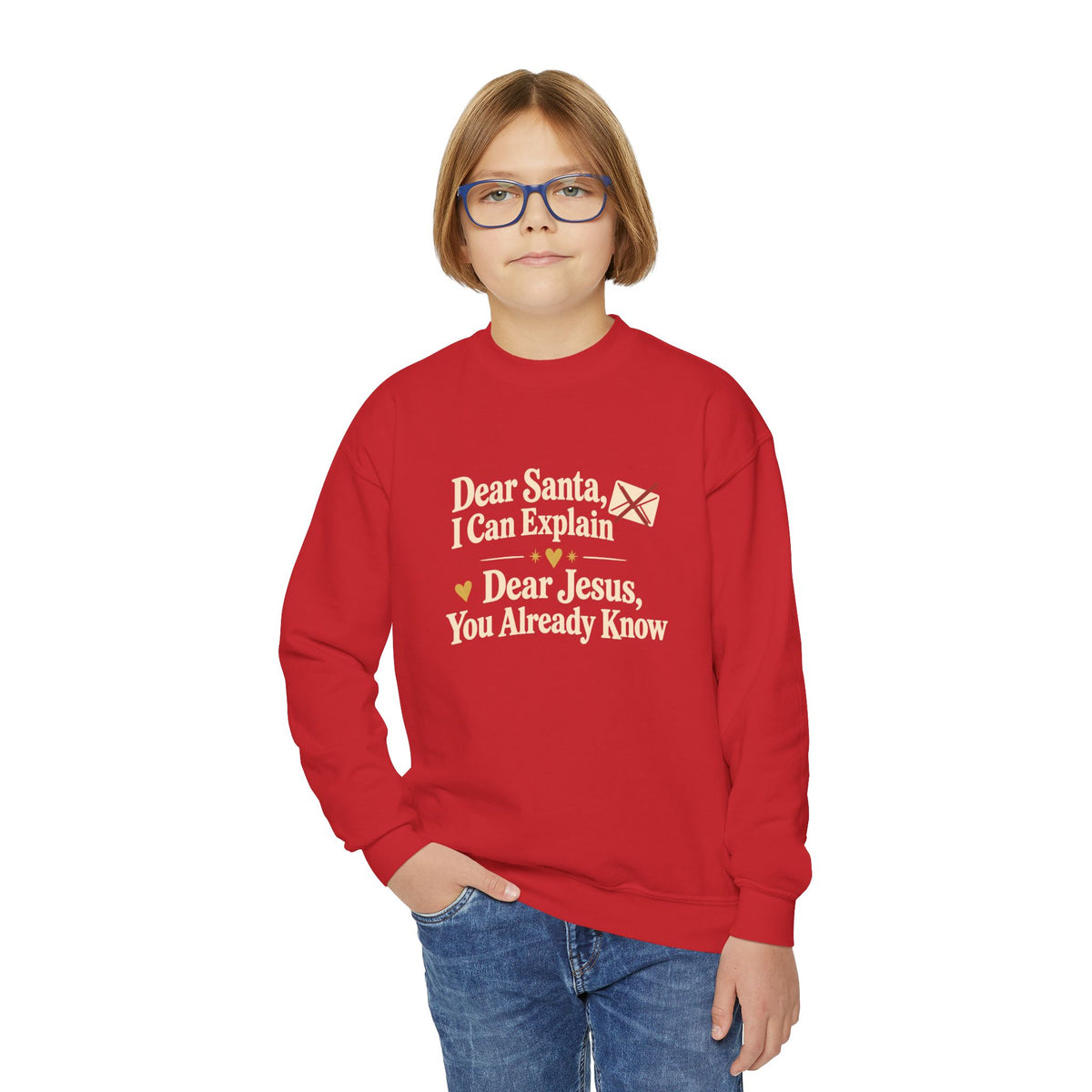 Youth Crewneck Sweatshirt Dear Jesus'