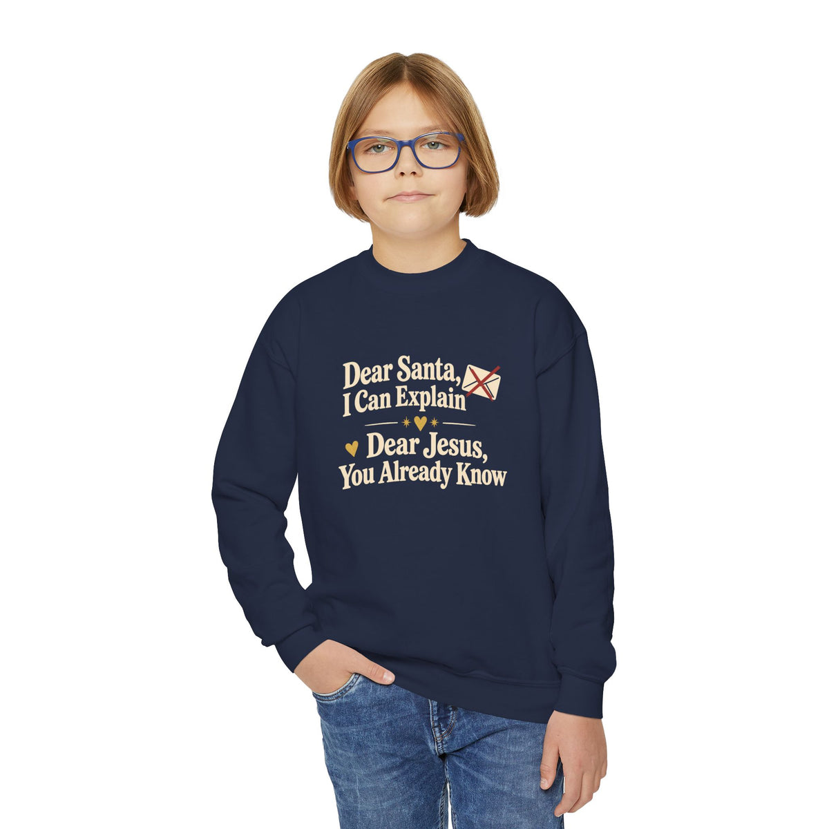 Youth Crewneck Sweatshirt Dear Jesus'