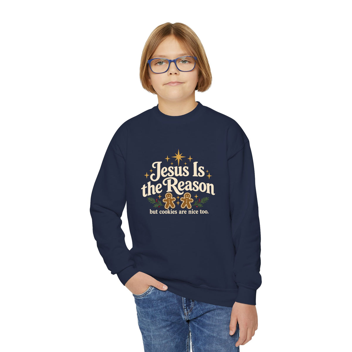 Youth Crewneck Jesus is the Reason'