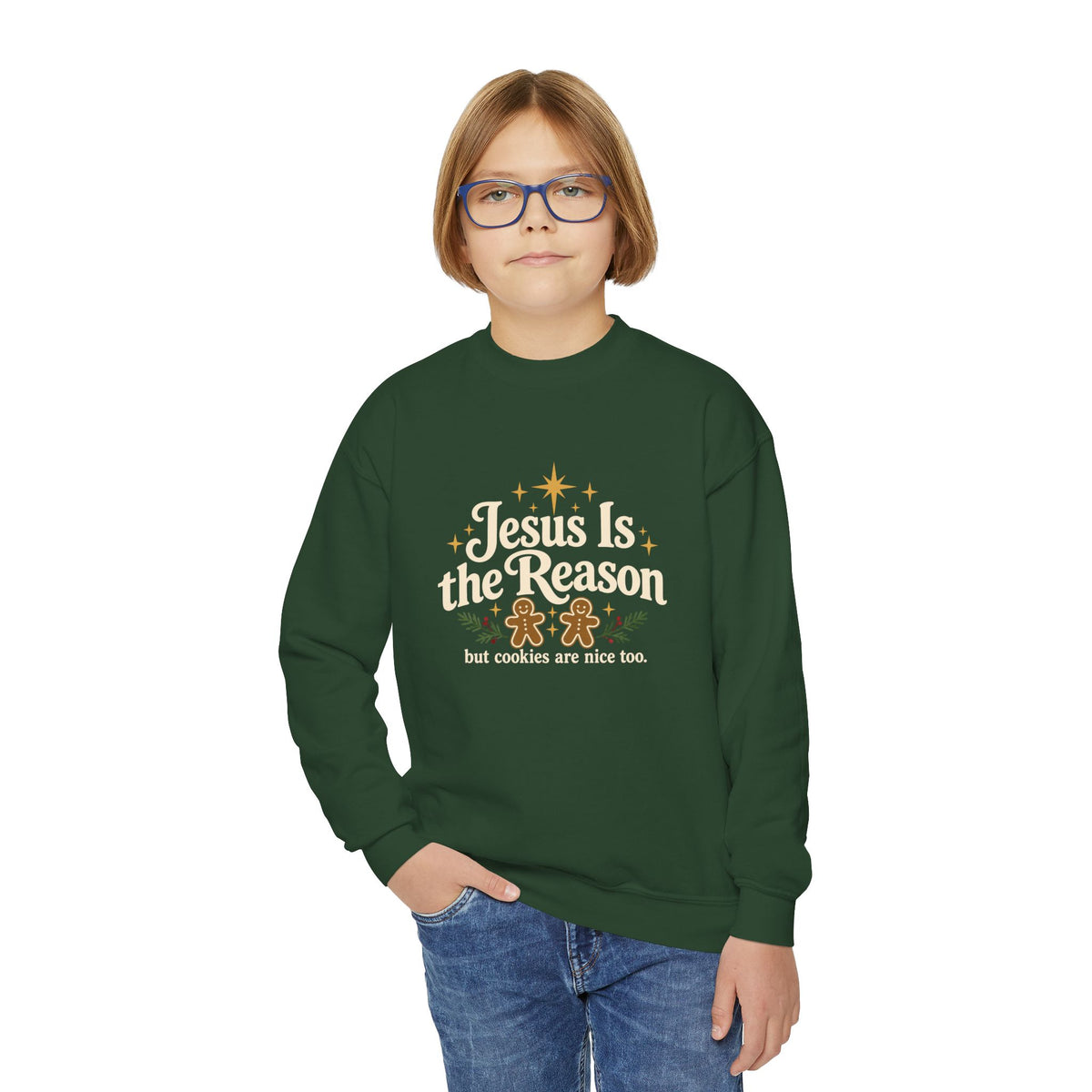 Youth Crewneck Jesus is the Reason'