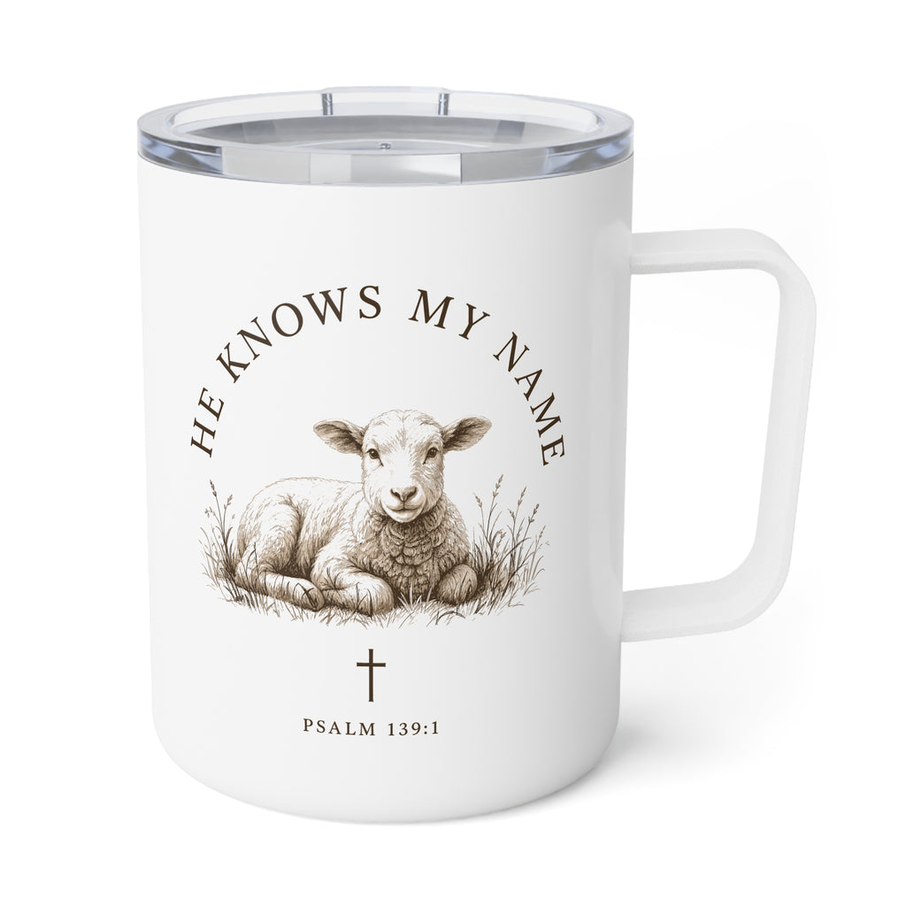 He Knows My Name To-Go Coffee Mug, 10oz