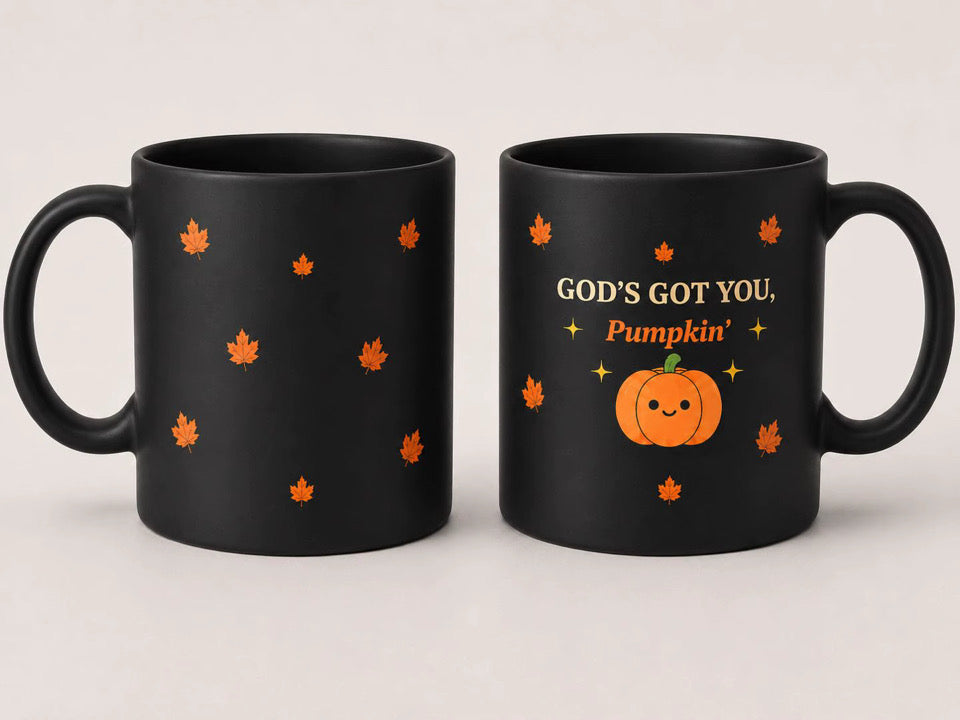 God’s Got You, Pumpkin’ Mug - Black
